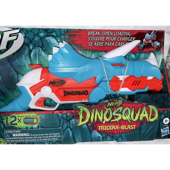 NEW NERF DINOSQUAD TRICERA BLAST TOY BLASTER 3 DART CAPACITY 12 DART STORAGE - Picture 3 of 5